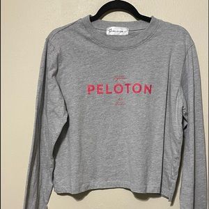 Peloton Together We Go Far Grey Crewneck Cropped T-shirt Size Large